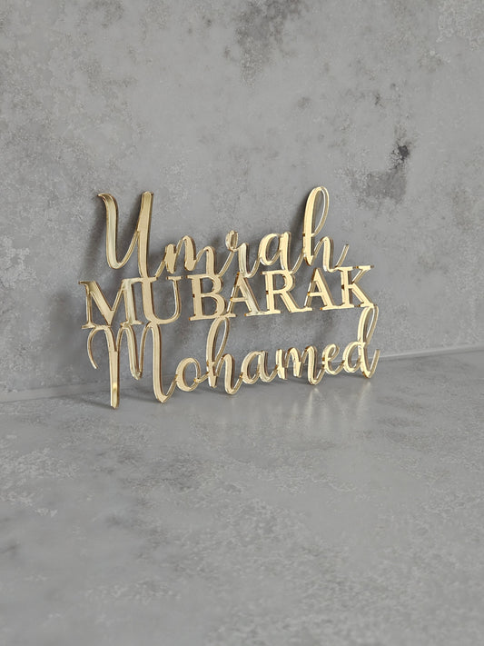 Umrah Mubarak Topper Personalised
