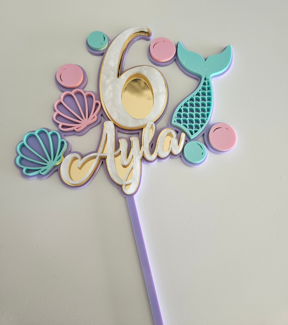 Personalised Mermaid Cake Topper